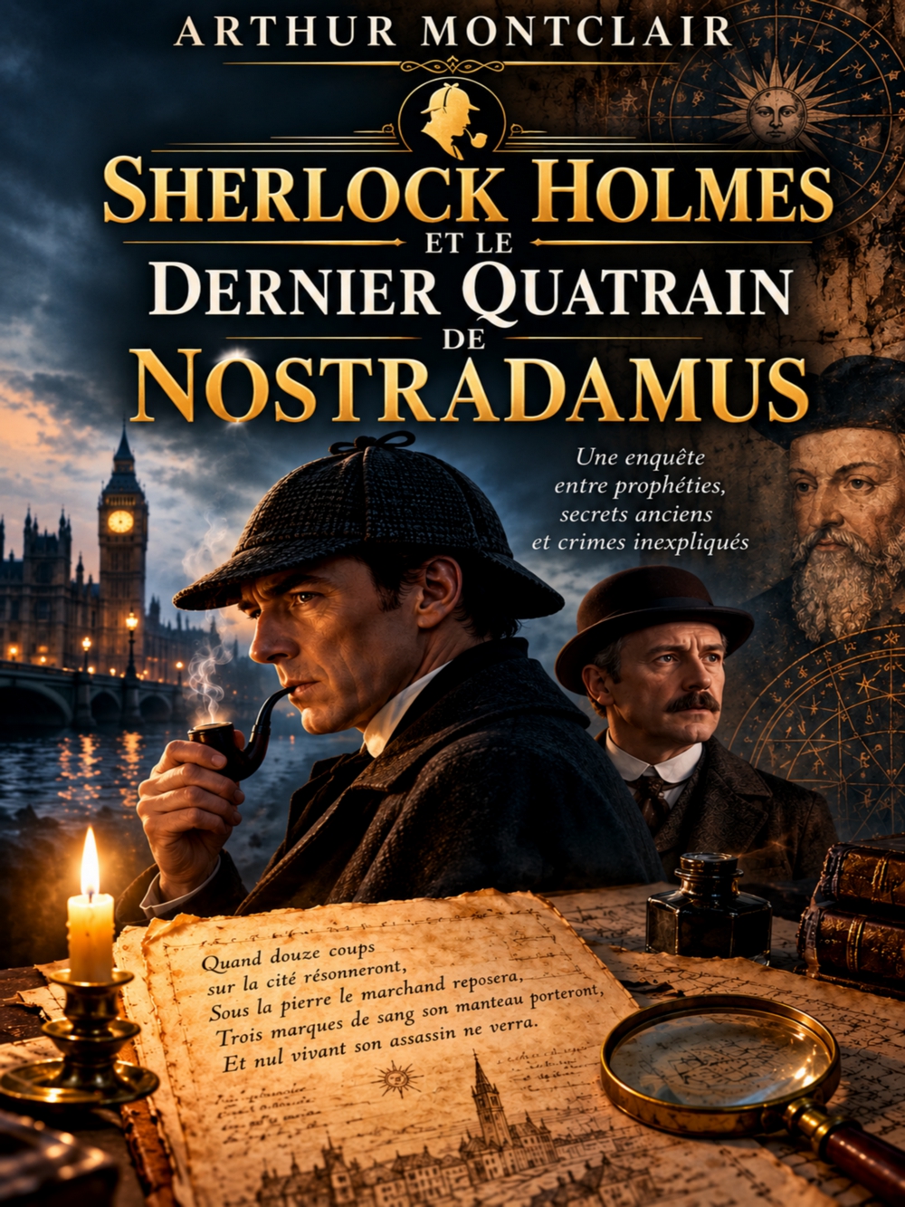 Couverture du livre Sherlock Holmes et le Dernier Quatrain de Nostradamus, par Arthur Montclair
